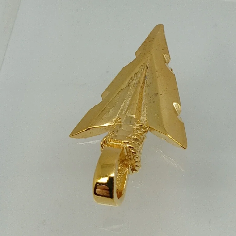 Karatbond Vintage Y2K Gold  Western Arrowhead Pendant Made in USA New Old Stock